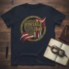 Vintage 1941 T-Shirt with shield and distressed American flag elements, gold and red design