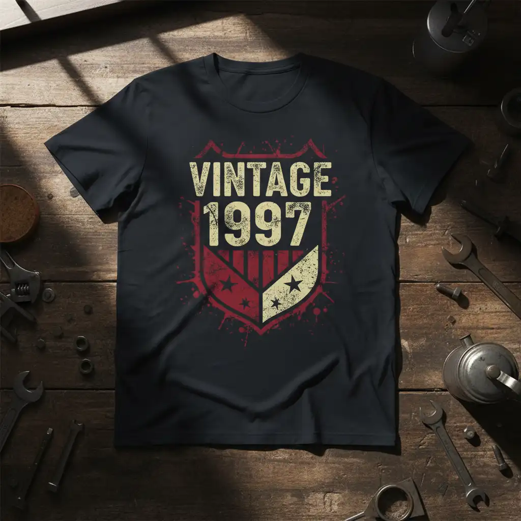 Vintage 1997 T-Shirt unique artwork printed on quality cotton blend creating a standout t-shirt