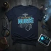 Vintage Nurse T-Shirt design with retro text and medical graphics like a stethoscope and caduceus symbol