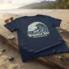 Waimea Bay North Shore Oahu t-shirt design with a surfer riding a large wave