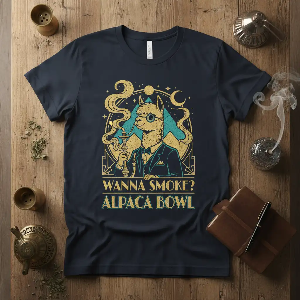 WANNA SMOKE? ALPACA BOWL vintage design printed on premium quality fabric with eye-catching details