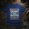 WARNING GRUMPY OLD BASTARD APPROACH WITH CAUTION T-Shirt with gears and lightning bolt graphics