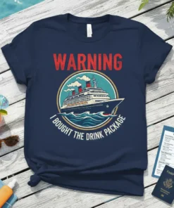 WARNING I BOUGHT THE DRINK PACKAGE bold graphic design printed on comfortable cotton t-shirt