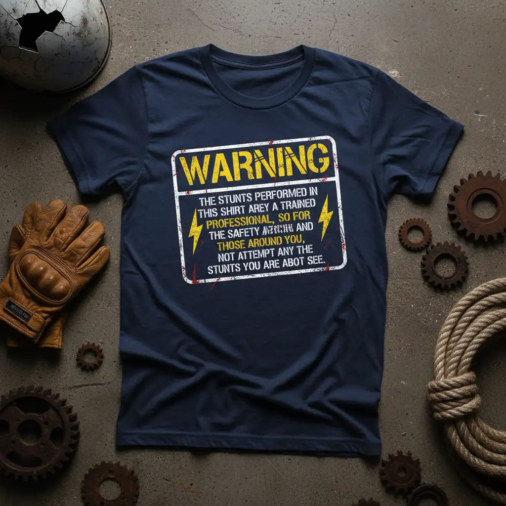 WARNING THE STUNTS PERFORMED quote printed with stylish graphic on comfortable cotton fabric t-shirt design