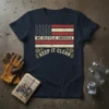 American flag design with text "WE RECYCLE AMERICA KEEP IT CLEAN" and distressed vintage look
