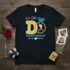 Black t-shirt with "We Still Do 4 years ANNIVERSARY" text, a large gold 'D', a diamond ring with '4 years'