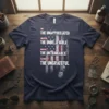 T-shirt with distressed American flag graphic and quote: "We The Unappreciated Must Do The Unbelievable And See The Unthinkable To