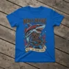 WEAR A WETSUIT MAKE THE SHARK CHEW text on a t-shirt with a diver and shark illustration