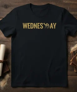 Wednesday Camel Day unique graphic design printed on comfortable cotton t-shirt
