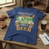 Weekend Forecast FORECAST GOLFING WITH A CHANCE OF BEER text design with golf club, golf ball, and beer mugs graphic