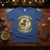 Weenies & Tinis Social Club t-shirt featuring a dachshund holding a martini glass and text in a vintage emblem style