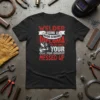 Black t-shirt with "Welder Using A High School Diploma To Fix What Your College Degree Messed Up" text and welder