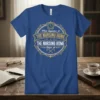 What happens at the nursing home stays at t-shirt design with vintage circular emblem and clock graphic