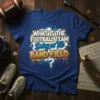 What Is The Football Team Doing On The Band Field? humorous quote t-shirt with graffiti-style lettering and question mark graphic