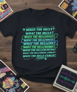 WHAT THE HELLY? WHAT text design featuring eye-catching typography on quality t-shirt