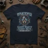 Whatever Daddy Wants Daddy Gets T-Shirt with a fierce wolf graphic and lightning accents