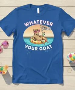 Whatever Floats Your Goat funny capybara in pool design with sunglasses and cocktail