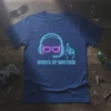 Whats Up Brother neon graphic t-shirt with headset, glasses, and pointing finger