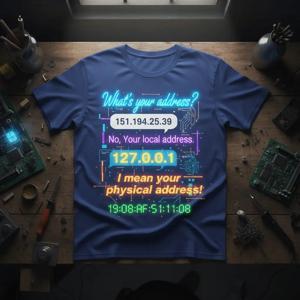 What's your address? 151.194.25.39 quote printed with eye-catching design on durable material t-shirt design