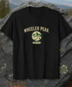 WHEELER PEAK ELEV. 13,161 detailed graphic design printed on comfortable cotton t-shirt
