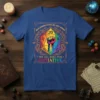 Dungeons and Dragons quote T-shirt: "When Someone Attacks One Party Member We All Roll For Initiative" with a rainbow D20