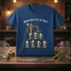Which Mug Fills Up First? t-shirt with beer diagram and fire hydrant graphic