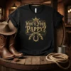 Sheriff badge and crossed guns design with "Who's Your Pappy?" text, perfect for cowboy and dad gifts