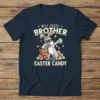Will Trade Brother For Easter Candy t-shirt with a dabbing bunny holding a basket of eggs and surrounded by candy