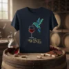 Wine Hummingbird T-Shirt stylish graphic design printed on comfortable cotton t-shirt
