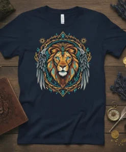 Winged Lion Design unique graphic design printed on comfortable cotton t-shirt