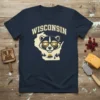 Wisconsin Raccoon bold graphic design printed on comfortable cotton t-shirt