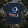 Wolf Heartbeat T-Shirt creative graphic design printed on comfortable cotton t-shirt