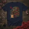 Year of the Snake t-shirt with a detailed red and gold Chinese dragon illustration and text