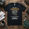 YES, HE'S A ENGINEER text design featuring stylish typography on quality t-shirt