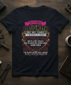 YES! I'M A SPOILED text design featuring detailed typography on quality t-shirt