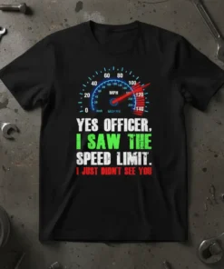 YES OFFICER, I SAW text design featuring stylish typography on quality t-shirt