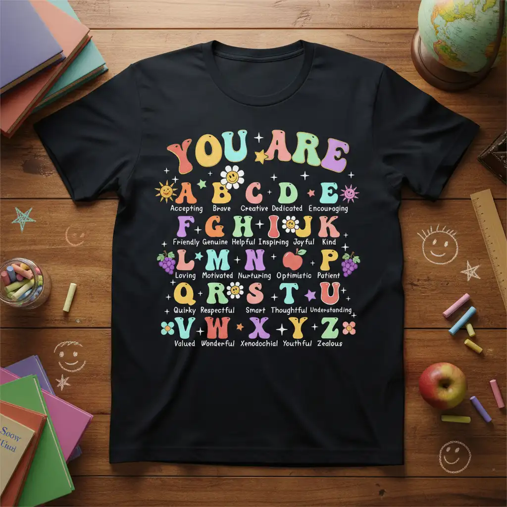 YOU ARE A B quote printed with eye-catching design on quality cotton blend t-shirt design