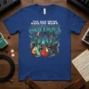 T-shirt with the text "You Can Never Have Too Many Guitars" above a graphic of five electric guitars in various