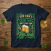 YOU CAN'T Kiss me BUT YOU CAN Tip me St. Patrick's Day t-shirt with beer mugs and shamrocks graphic