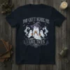 You Can't Scare Me I Have Twins Halloween ghost design on a dark t-shirt. Features a witch ghost with pumpkin