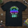 Birthday t-shirt with text "YOU KNOW WHAT'S FUNNIER Than 24?! ... 25!" and a colorful city skyline graphic