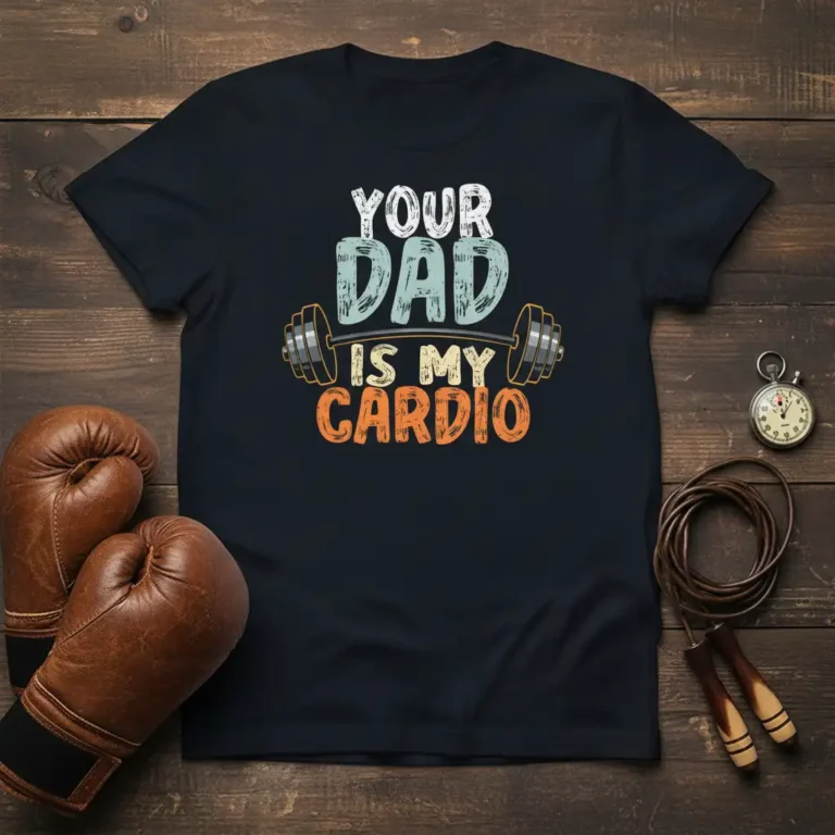 Your Dad Is My Cardio T-Shirt Fitness Gift for Dads