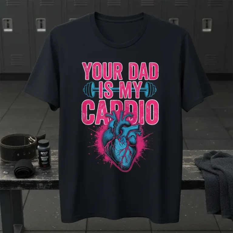 Your Dad Is My Cardio T-Shirt Funny Gym Workout Gift