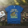 Blue t-shirt with "You're TOAD-ALLY The Best NANA" text and a toad graphic, perfect for grandmothers