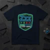 Zzz + BBA SLEEP MODE t-shirt design with neon circuit board shield graphic and "Sleep Mode" text