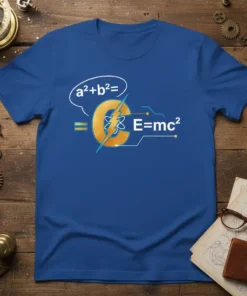 a²+b²= C E=mc² detailed graphic design printed on comfortable cotton t-shirt
