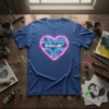 ©soulé Heart Circuit T-Shirt featuring a neon pink heart with blue circuit board design inside