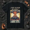 "THE FLOOR IS LAVA." -EVERYONE POMPEII, 79 A.D. t-shirt with a vintage-style illustration of Mount Vesuvius erupting